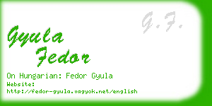 gyula fedor business card